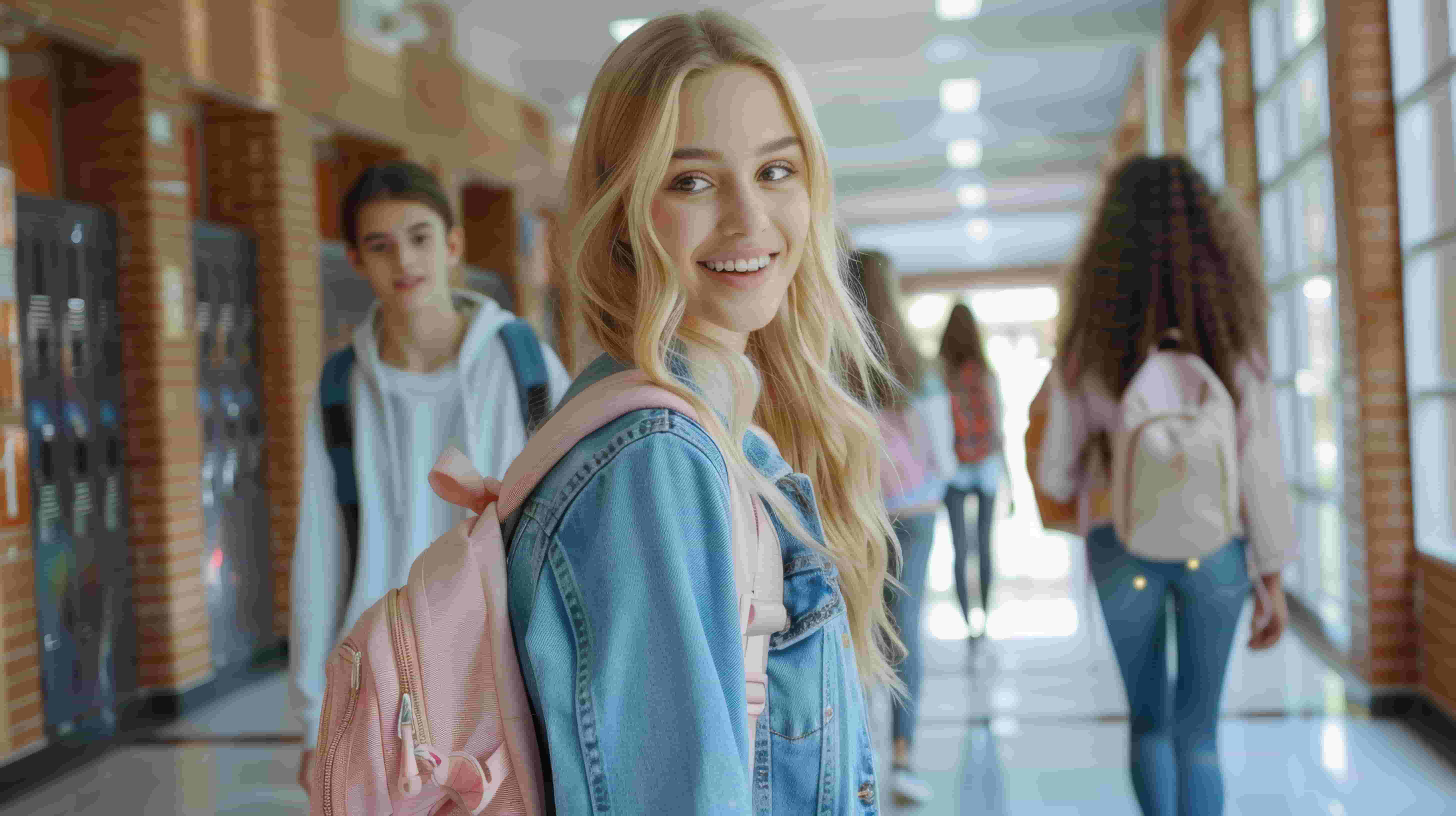 students chatting on campus